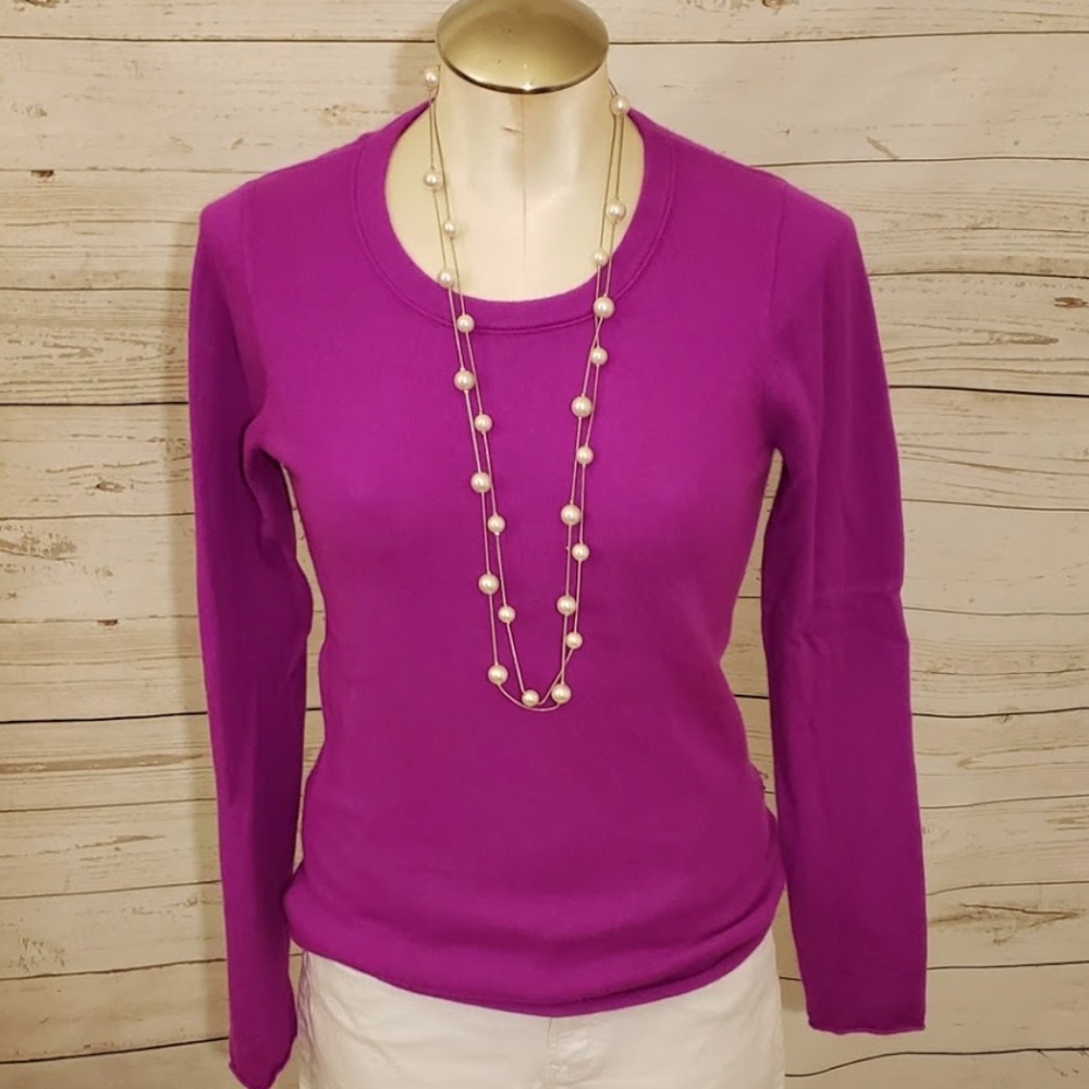 J.Crew Fuschia 100% Cashmere sweater